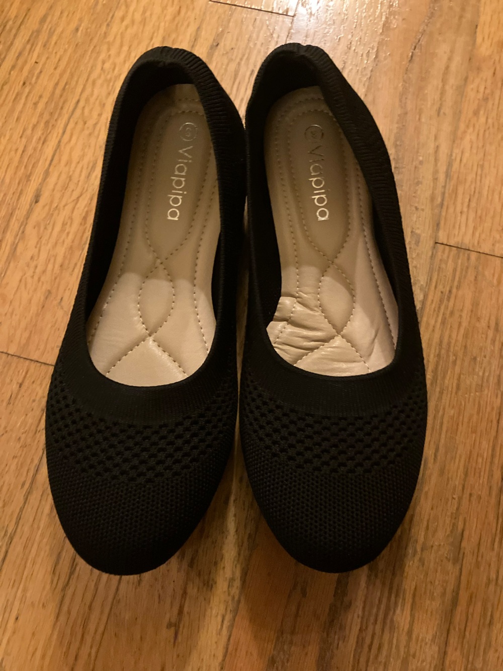 Viapipa Black Knit Ballet Flats NIB sz 8